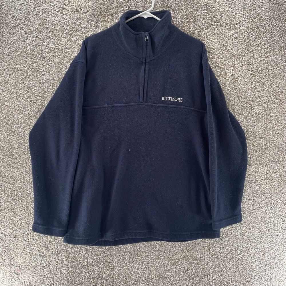 Biltmore Estate Sweatshirt Adult Large Blue Quarter Zip Fleece Weatherproof Logo